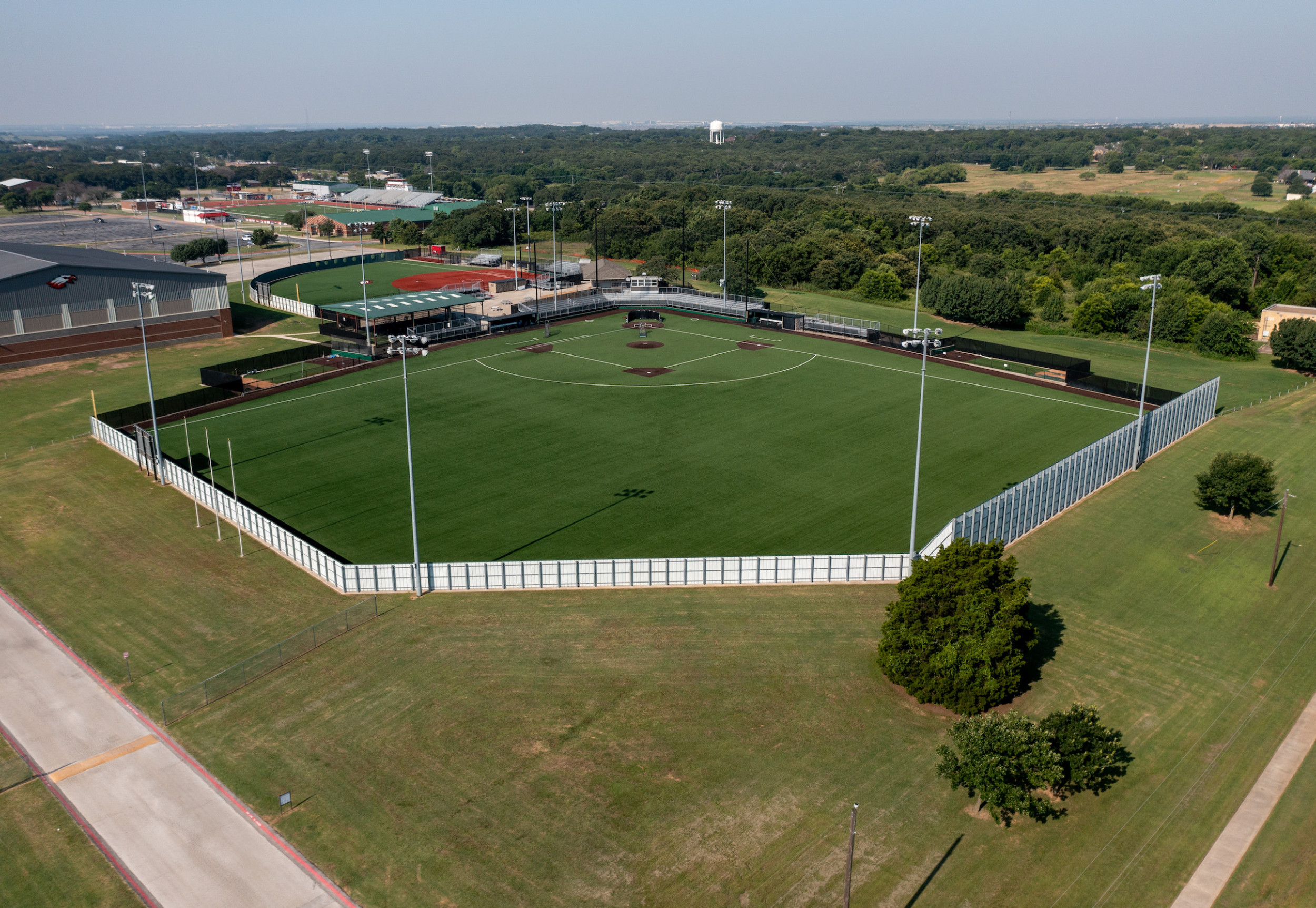 aerial view of baseball field