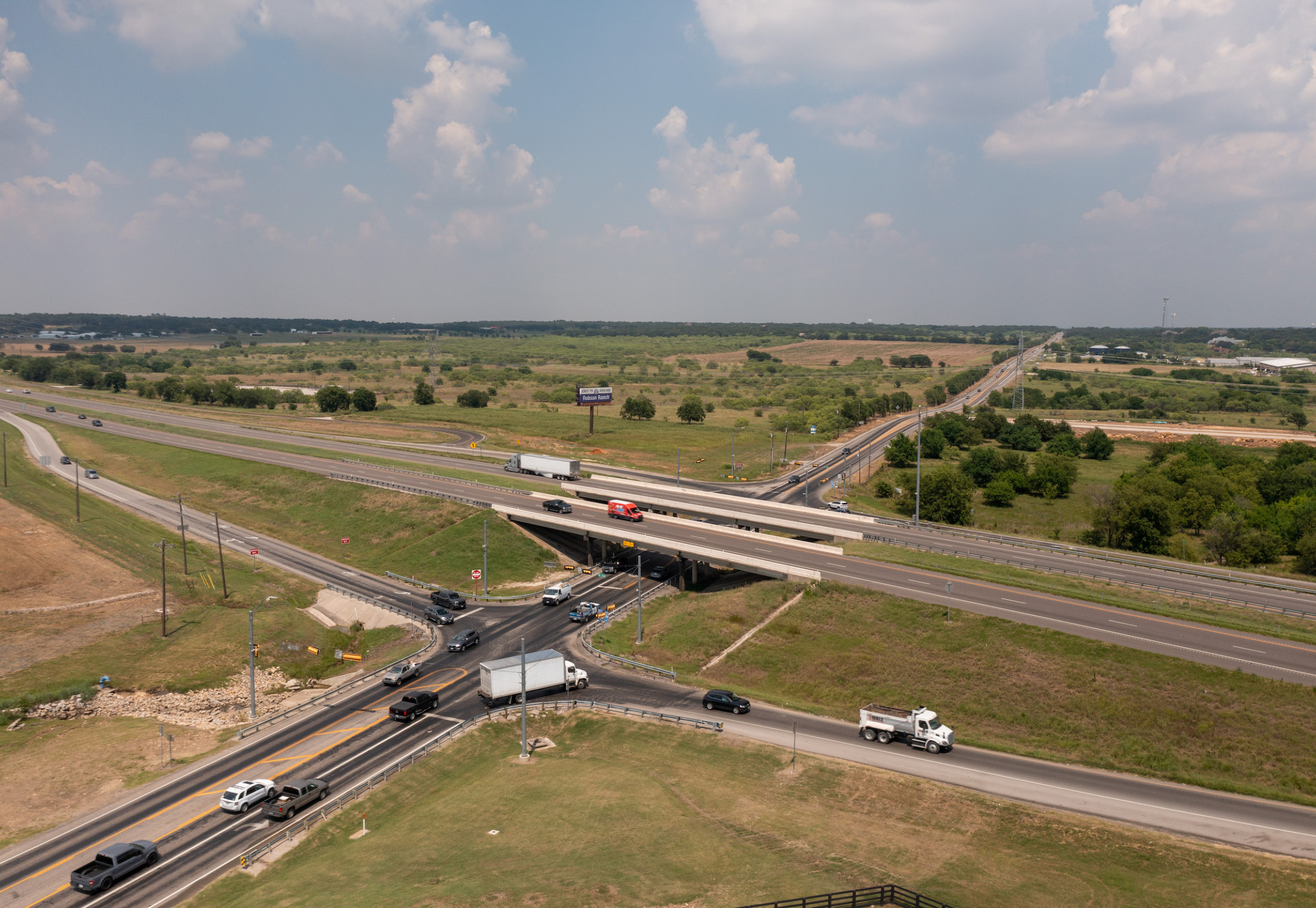 aerial view of highway overpass in Argyle
